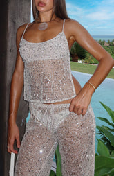 Horizon Sequin Top Coconut