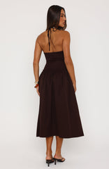 Hot Honey Haze Midi Dress Chocolate