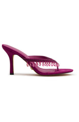 Jackie Mules Purple Faux Suede