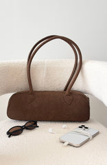Jaina Shoulder Bag Chocolate Faux Suede