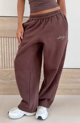 Know What You Want Barrel Leg Sweatpants Chocolate