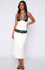 Laced In Love Midi Dress Cream