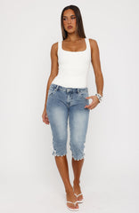 Latisha Low Rise Capri Jeans Vintage Light Blue Wash