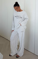 Leave Me Out Of It Waffle Wide Leg Sweatpants Grey Marle