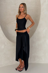 Free All Night Midi Skirt Black