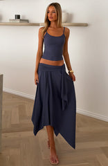 Free All Night Midi Skirt Steel