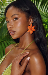 Lucas Earrings Orange/Gold