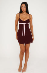 Making Statements Mini Dress Burgundy/Baby Pink