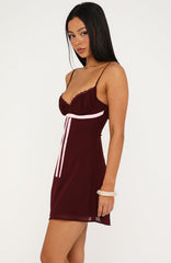 Making Statements Mini Dress Burgundy/Baby Pink