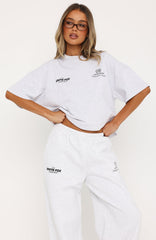 Never Missed Boxy Oversized Tee Grey Marle