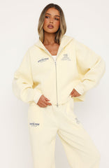 Never Missed Oversized Slouch Zip Front Hoodie Butter