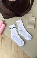 No Convincing Socks 2 Pack White/Choc/Dusty Pink