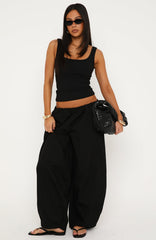 Off The Record Low Rise Pants Black