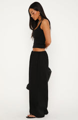 Off The Record Low Rise Pants Black