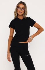 On The Hunt V Neck Top Black