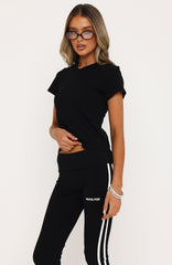 On The Hunt V Neck Top Black