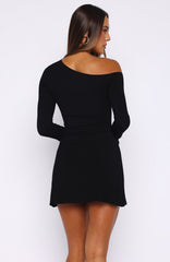 One Last Wish Long Sleeve Mini Dress Black