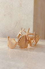Percy Cuff Bracelet Set Gold