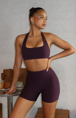 Keep Up High Waisted Shorts 4" Midnight Plum