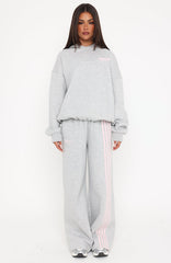 Release 15 Asalia Wide Leg Sweatpants Dark Grey Marle
