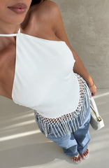 Rough Love Fringe Top Cream