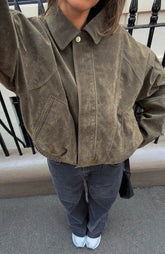 So Easy Faux Suede Jacket Khaki
