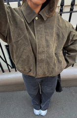 So Easy Faux Suede Jacket Khaki