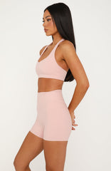Keep Up High Waisted Shorts 4" Dusty Pink