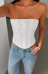 Stolen Kisses Strapless Bustier White