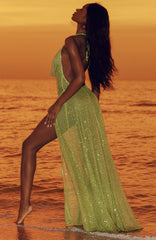 Sundrenched Haze Sequin Maxi Dress Kiwi