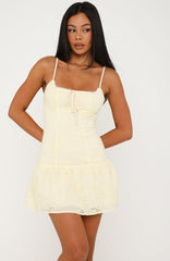 Sweet And Simple Mini Dress Lemon