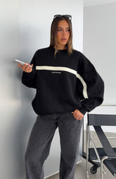 Take Another Chance Oversized Drop Shoulder Sweater Black