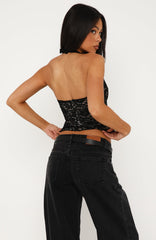 Tell Me Something Lace Bustier Black