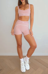 Adapt Bike Shorts 4" Dusty Pink/White