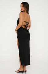 The Romantic Strapless Midi Dress Black