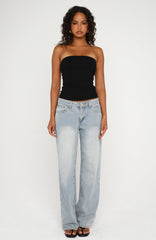 Tiny Drama Strapless Top Black