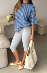 Touchdown Oversized Tee Blue/White Stripe