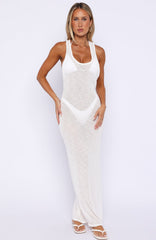 Tropic Waters Knit Maxi Dress White