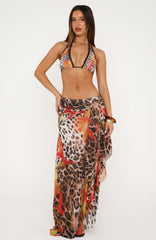 Untie Me Midi Skirt Wild Hibiscus
