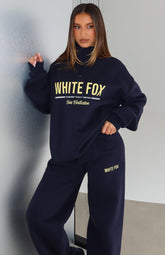 Vibes On Point Quarter Zip Sweater Navy