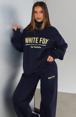 Vibes On Point Quarter Zip Sweater Navy