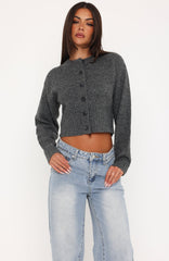 Willow Knit Cardigan Charcoal