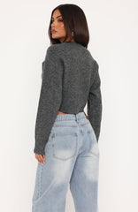 Willow Knit Cardigan Charcoal