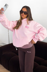 With Love Always Oversized Hoodie Baby Pink