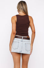 Won't Be Lonely Denim Mini Skirt Glacier Blue Wash
