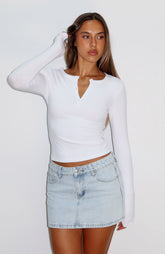 Won't Be Lonely Denim Mini Skirt Glacier Blue Wash