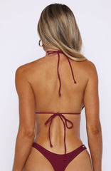 Yolanda Beaded Bikini Top Sangria
