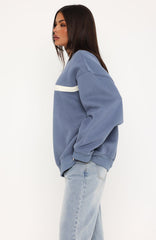 Take Another Chance Oversized Drop Shoulder Sweater Ocean