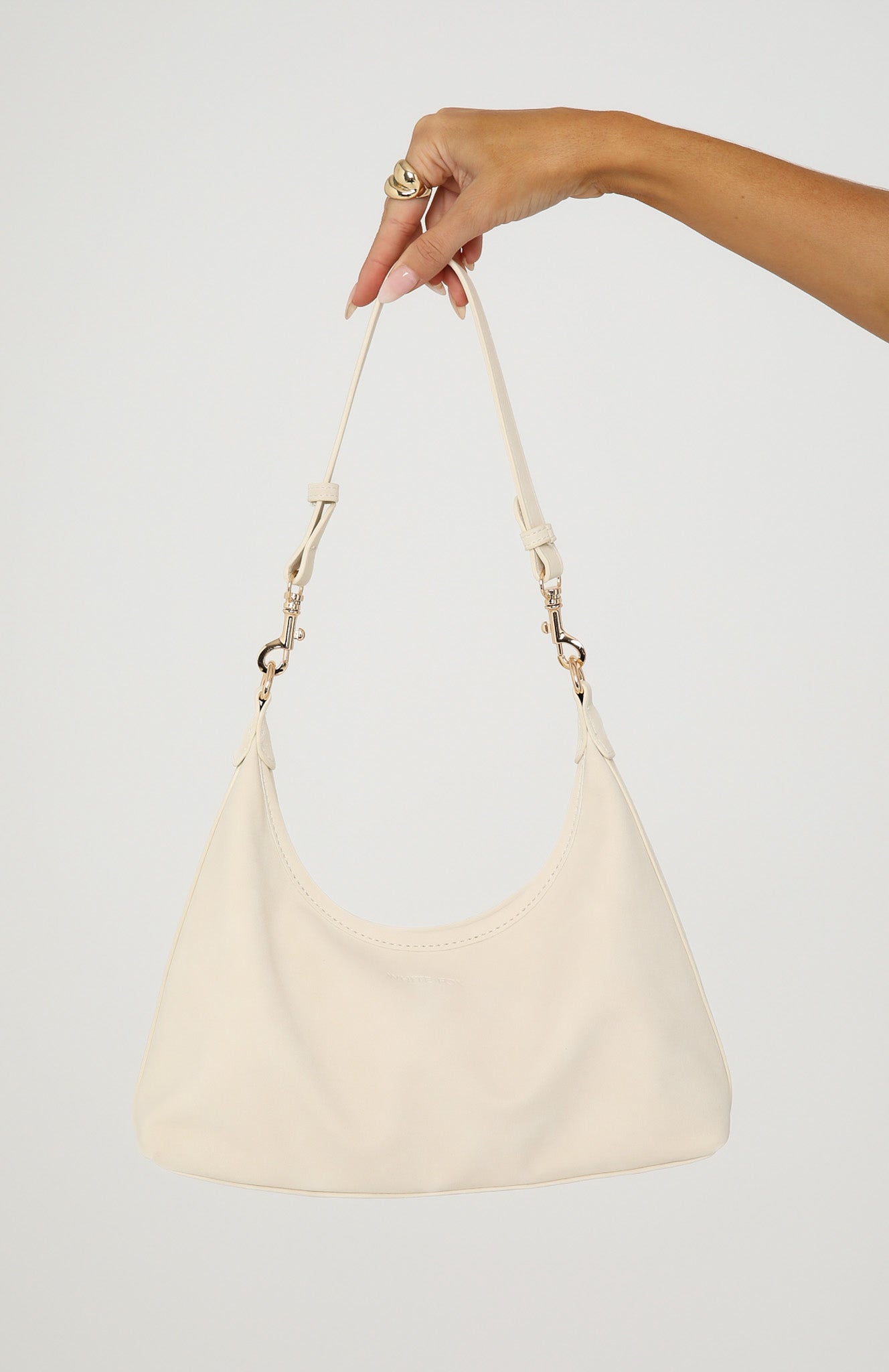 Jane Shoulder Bag Cream Faux Suede
