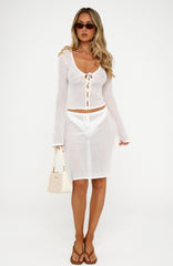Anouk Knit Midi Skirt Off White